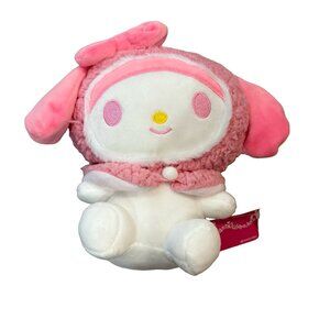 Sanrio My Melody Plush Pink Sherpa Hood Cape Nakajima Stuffed Animal Kids 8in